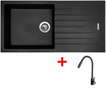 Sinks PERFECTO 1000 Pureblack + ELASTA S černá matná 